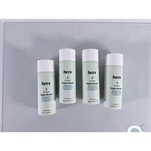 Hers Triple Threat Shampoo 6.4‎ oz Lot of 4 Thickening Biotin Saw Palmetto Vegan